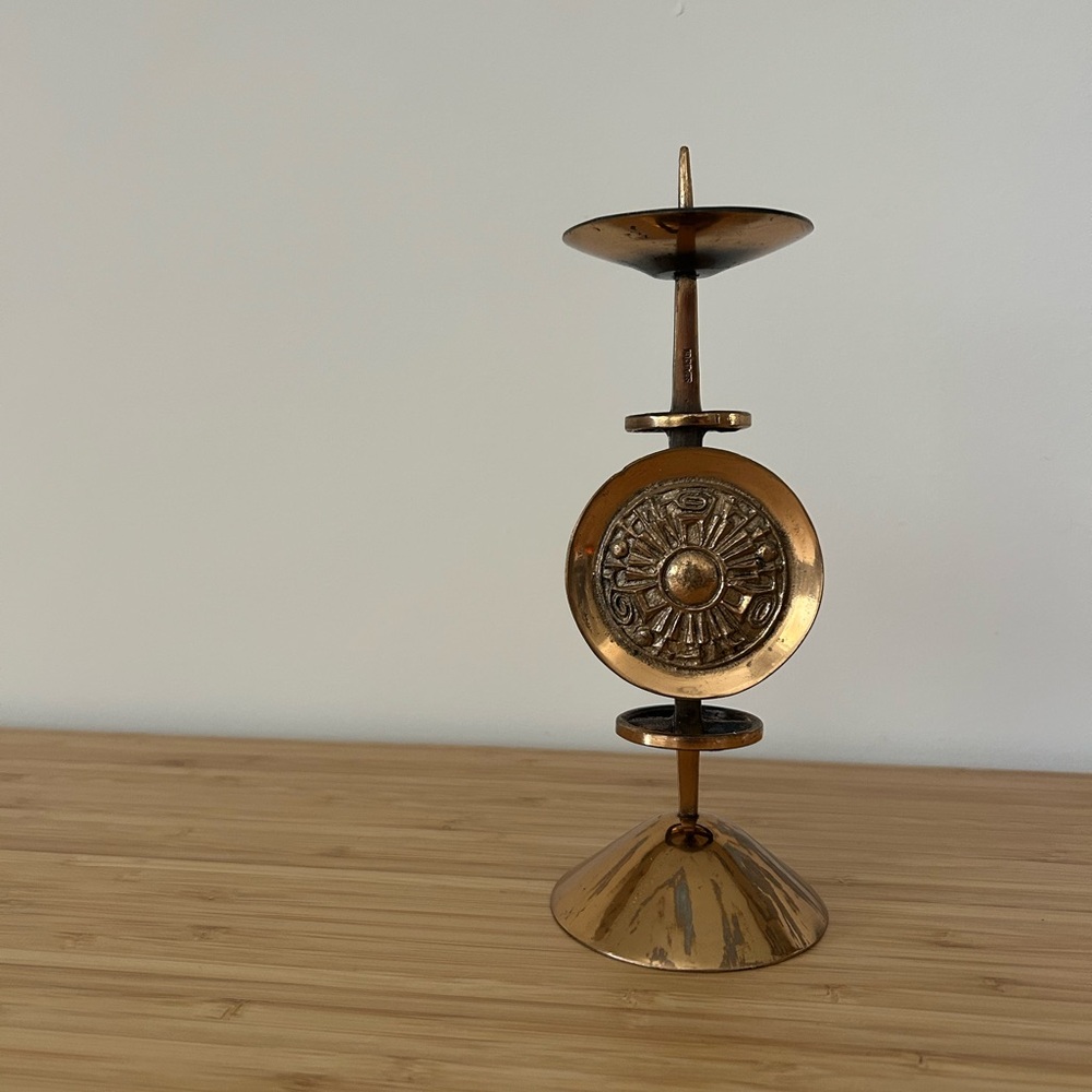 Vintage Gyula Szabó Copper Bronze Candle Holder